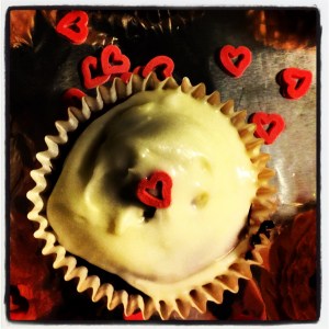 Carrot cup cake with passion icing